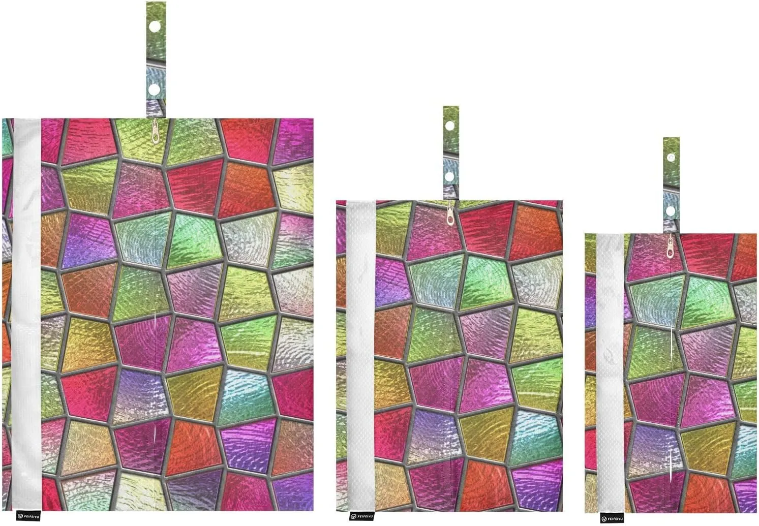Glass Geometric 3 Set Travel Packing Cubes For Suitcases, Foldable, Garment Bag Closet Storage, Luggage Space Saver, Luggages Management Personnel