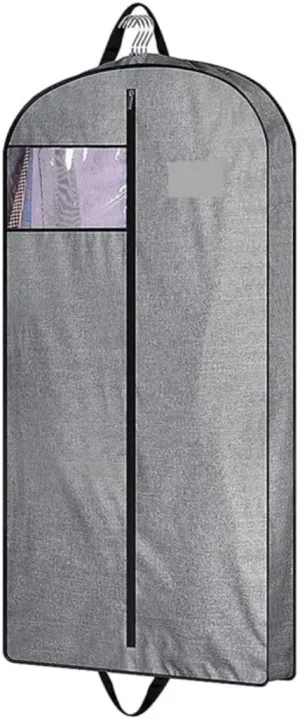 Habrur Clothes Cover 3 Pack Garment Bags For Travel Hanging Garment Bag With Clear Window Foldable Suit Bags (Color : Grey, Size : 3 pack)