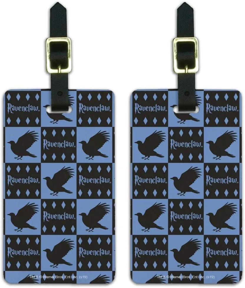 Harry Potter Ravenclaw Pattern Luggage ID Tags Carry-On Cards - Set of 2