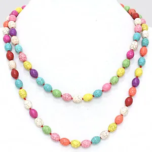 iLLASPARKZ Howlite Beaded Long Necklace