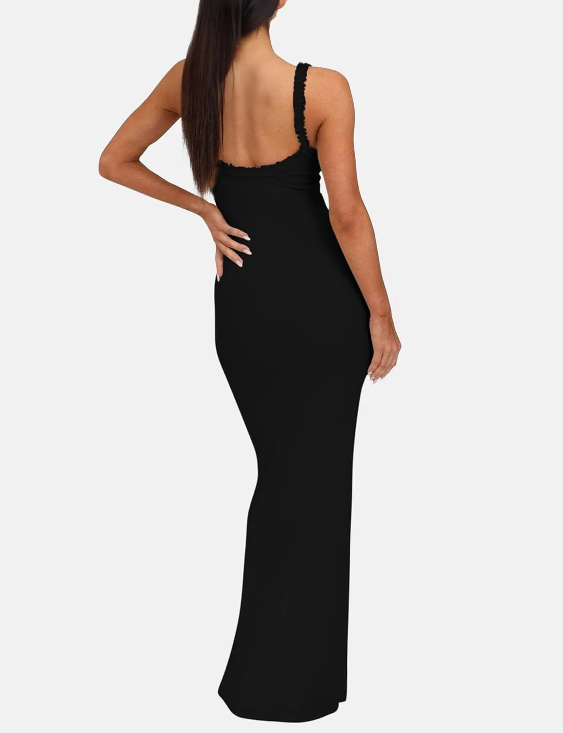ISZPLUSH Women's Sleeveless All Mesh Dress Sexy Mini Tassel Cut Out See Through Dress High Slit Ruffle Hem Mesh Club Outfit
