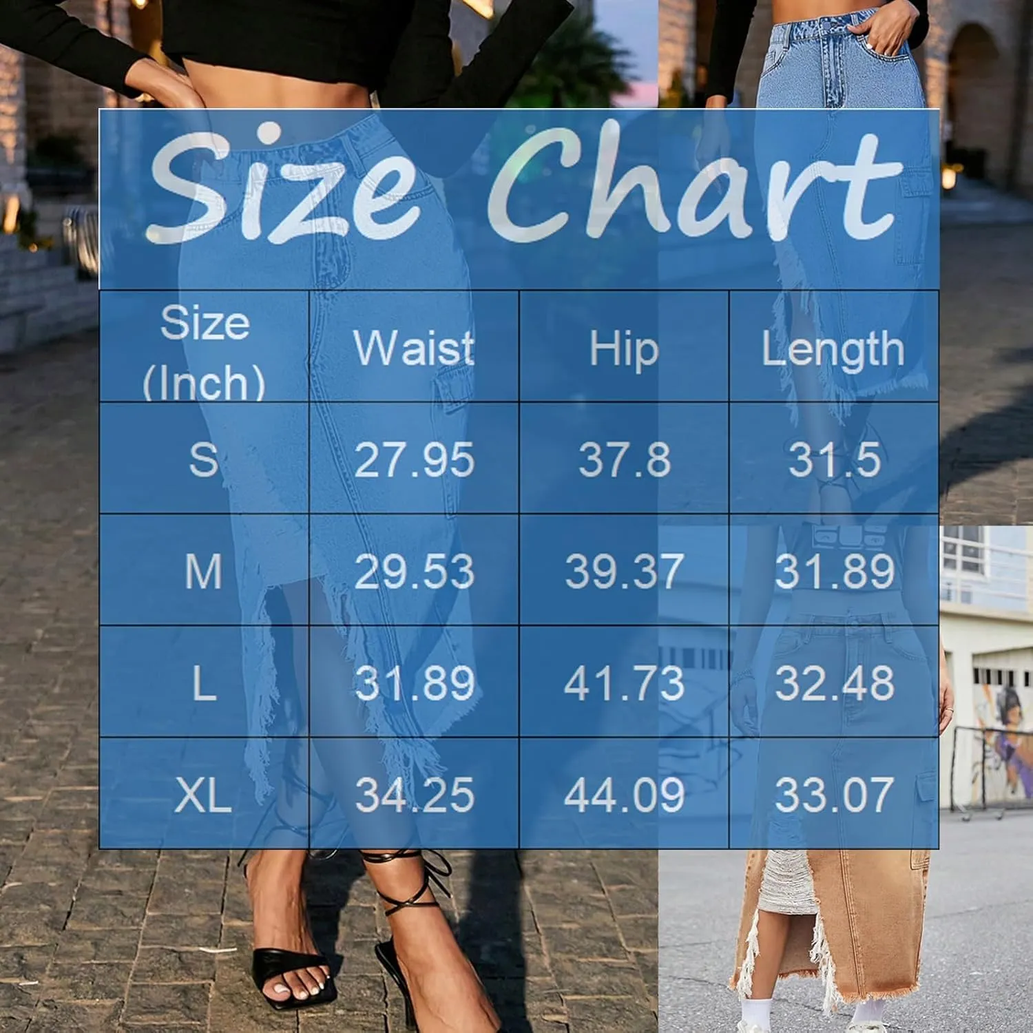 Jean Skirts for Women Denim High Waisted Denim Midi Skirt with Slit Raw Hem Y2K Distressed Asymmetrical Long Jean Skirt