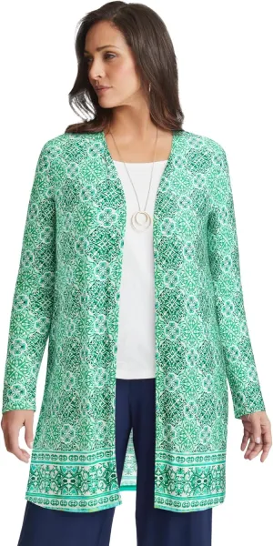 Jessica London Women's Plus Size Everyday Stretch Knit Open Front Cardigan