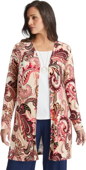 Jessica London Women's Plus Size Everyday Stretch Knit Open Front Cardigan