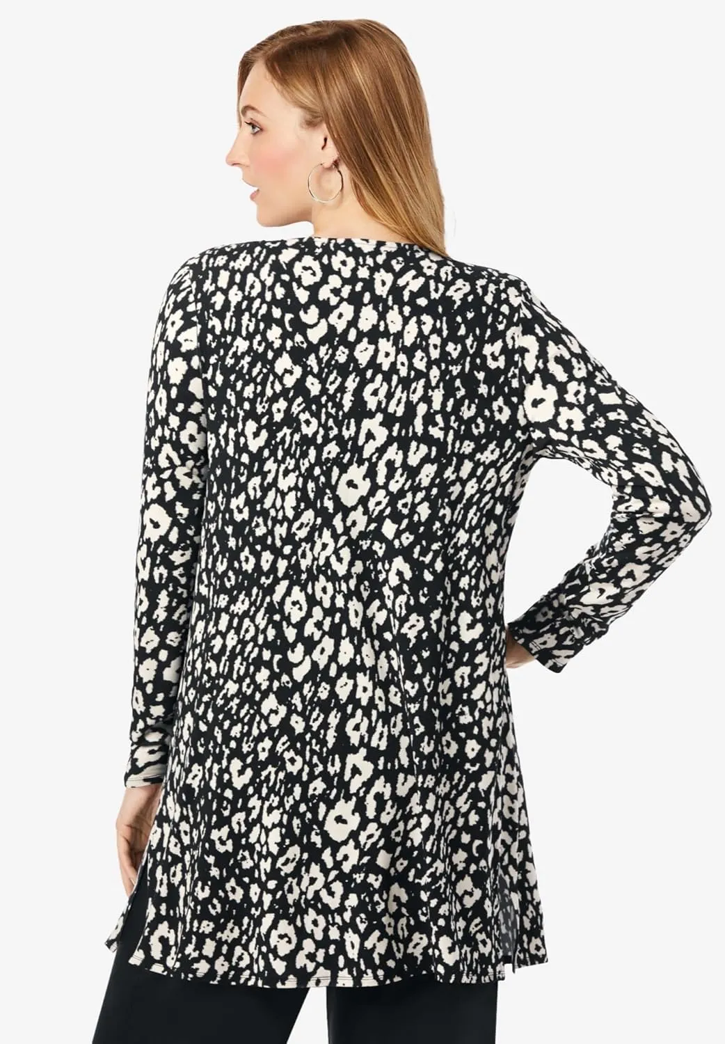 Jessica London Women's Plus Size Everyday Stretch Knit Open Front Cardigan