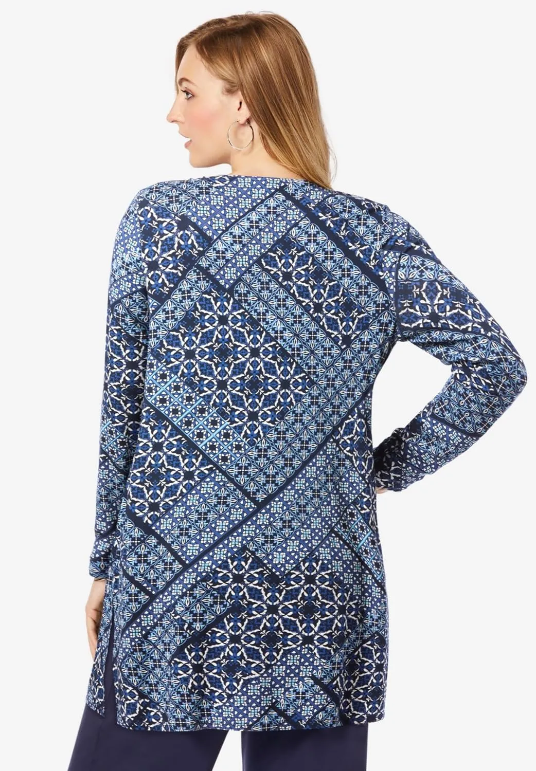 Jessica London Women's Plus Size Everyday Stretch Knit Open Front Cardigan