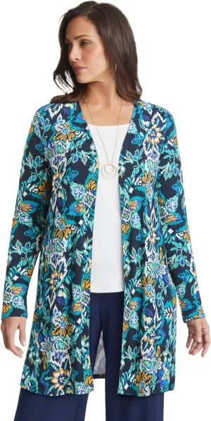 Jessica London Women's Plus Size Everyday Stretch Knit Open Front Cardigan