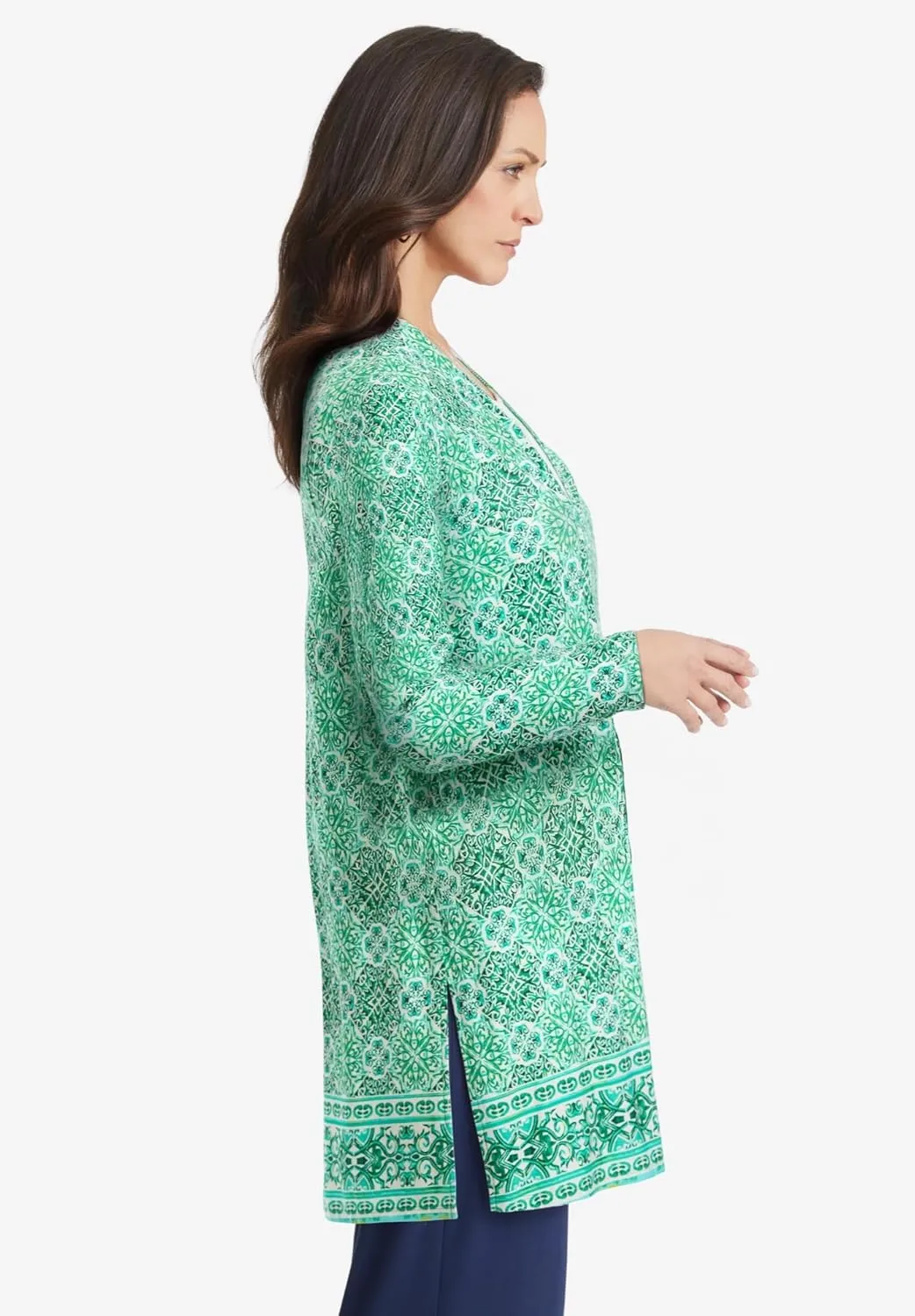 Jessica London Women's Plus Size Everyday Stretch Knit Open Front Cardigan