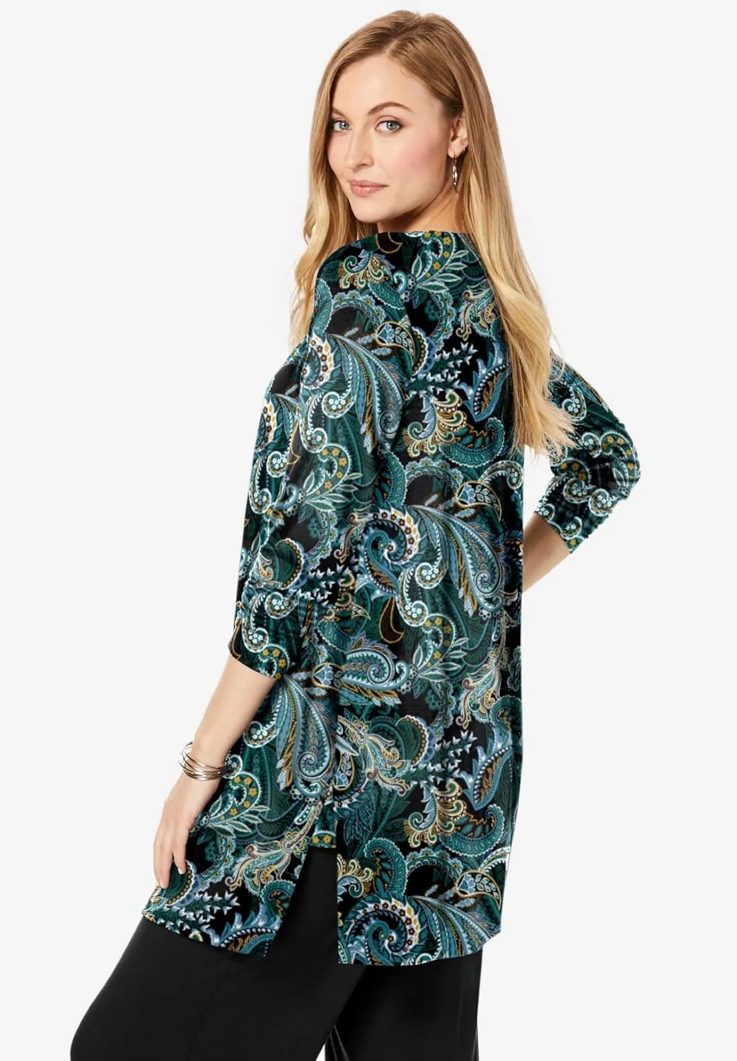 Jessica London Women's Plus Size Everyday Stretch Knit Open Front Cardigan
