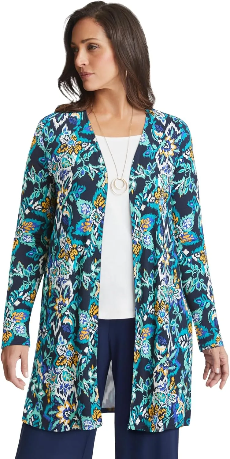 Jessica London Women's Plus Size Everyday Stretch Knit Open Front Cardigan