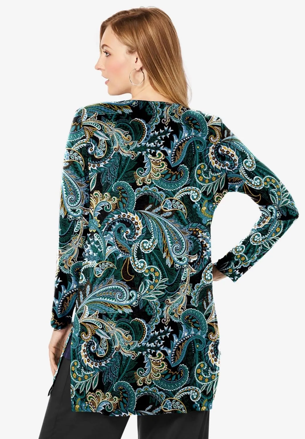 Jessica London Women's Plus Size Everyday Stretch Knit Open Front Cardigan
