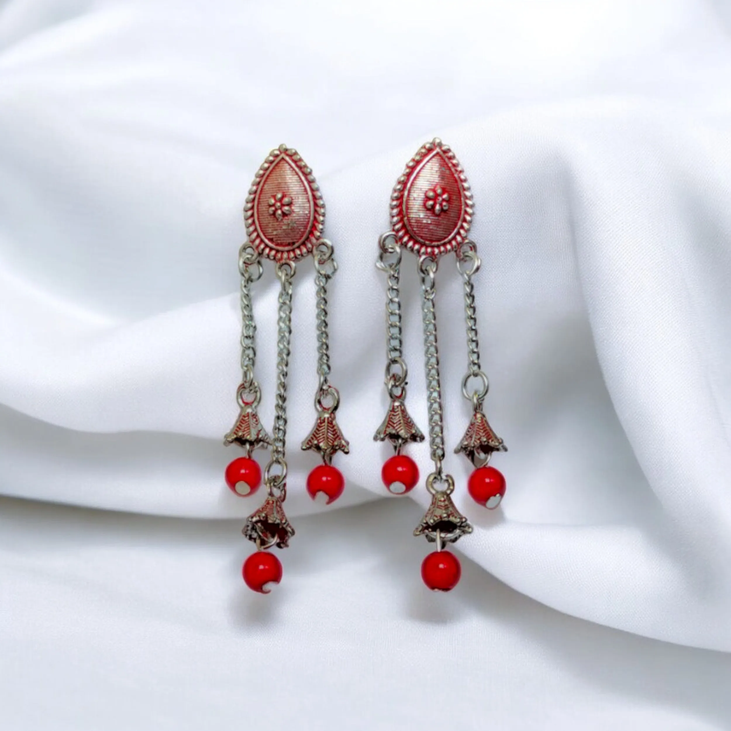 Jewelestia Scarlet Cascade Earrings
