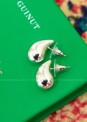 Kendall Teardrop Chunky Earrings - Silver