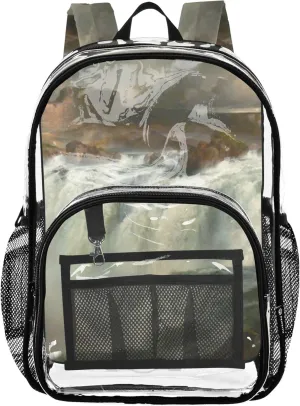 Kids Girls Backpack Boys Gilcrease Shenandoah River Thomas Moran Print Clear Bag for Women Travel Large Plastic Approved Bag