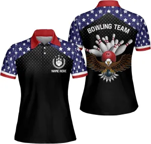 LASFOUR Personalized 3D Funny Bowling Shirts for Women, Custom Bowling Team Shirts for Women, Women Bowling Jerseys