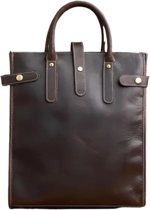 Leather Vintage Men's Handbag Shoulder Bags Leather Briefcase Business Computer Office Bag for 13 Inch Laptop