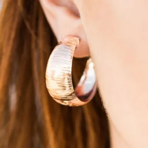 Liberty Bell Rose Gold Hoop Earrings