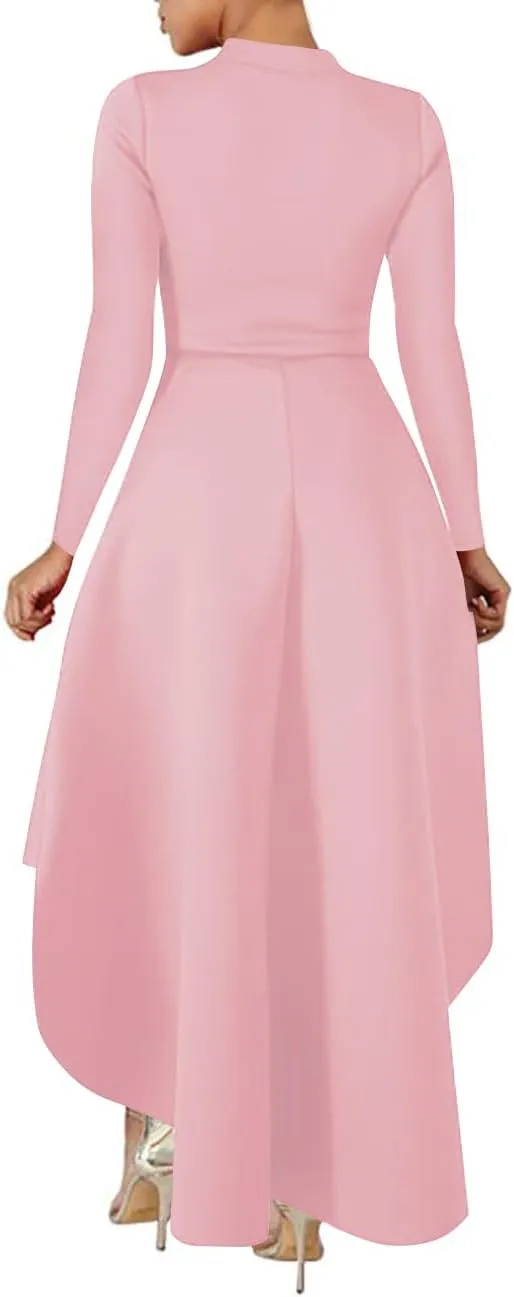 Lrady Womens Casual Shirt Dress High Low Ruffle Blouse Asymmetrical Peplum Tops Long Tunic Dresses