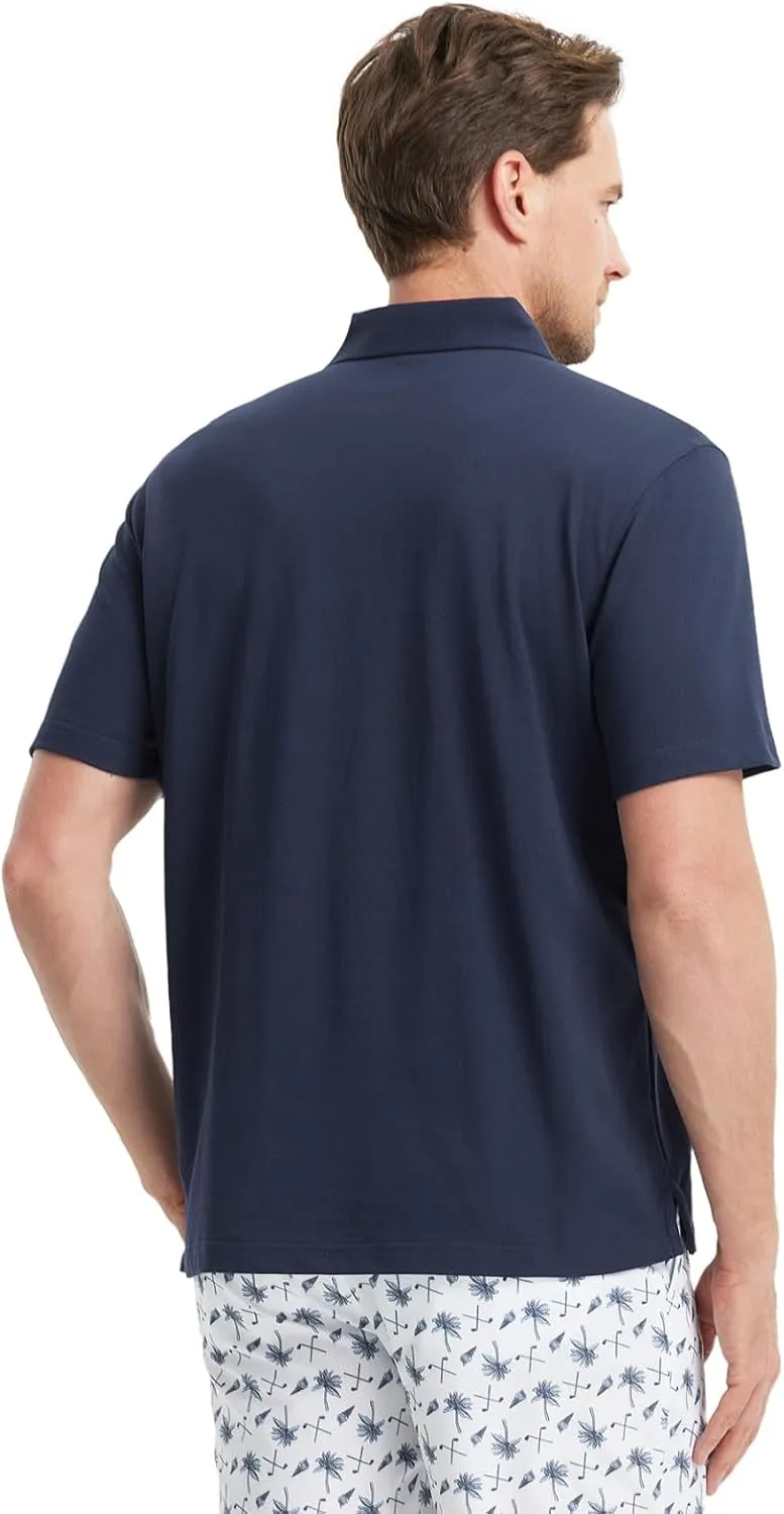 M MAELREG Golf Shirts for Men Pique Solid Performance Moisture Wicking Lightweight Collared Mens Polo Shirts Short Sleeve