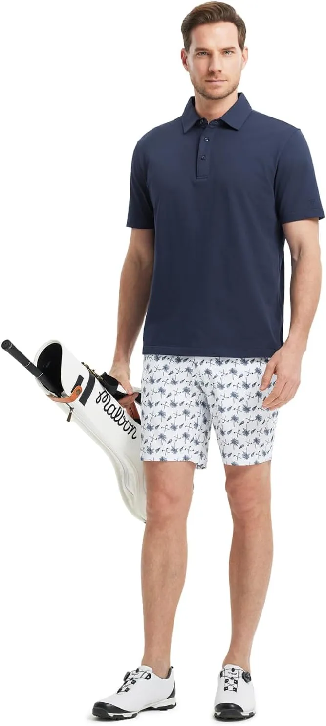 M MAELREG Golf Shirts for Men Pique Solid Performance Moisture Wicking Lightweight Collared Mens Polo Shirts Short Sleeve