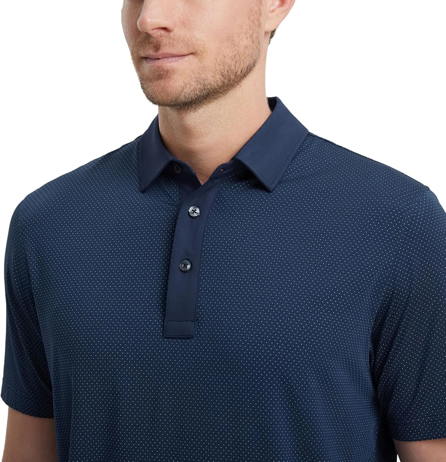 M MAELREG Mens Golf Shirts Moisture Wicking Dry Fit Business Casual Stretch Jacquard Short Sleeve Golf Polo Shirts for Men