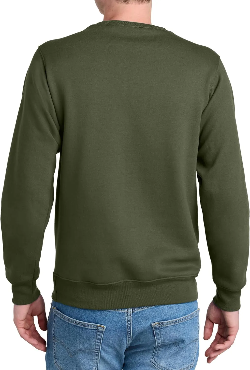 Men's Core Poly Cotton Fleece Pullover Crewneck Kangaroo Pocket Ultra Soft Sweatshirt