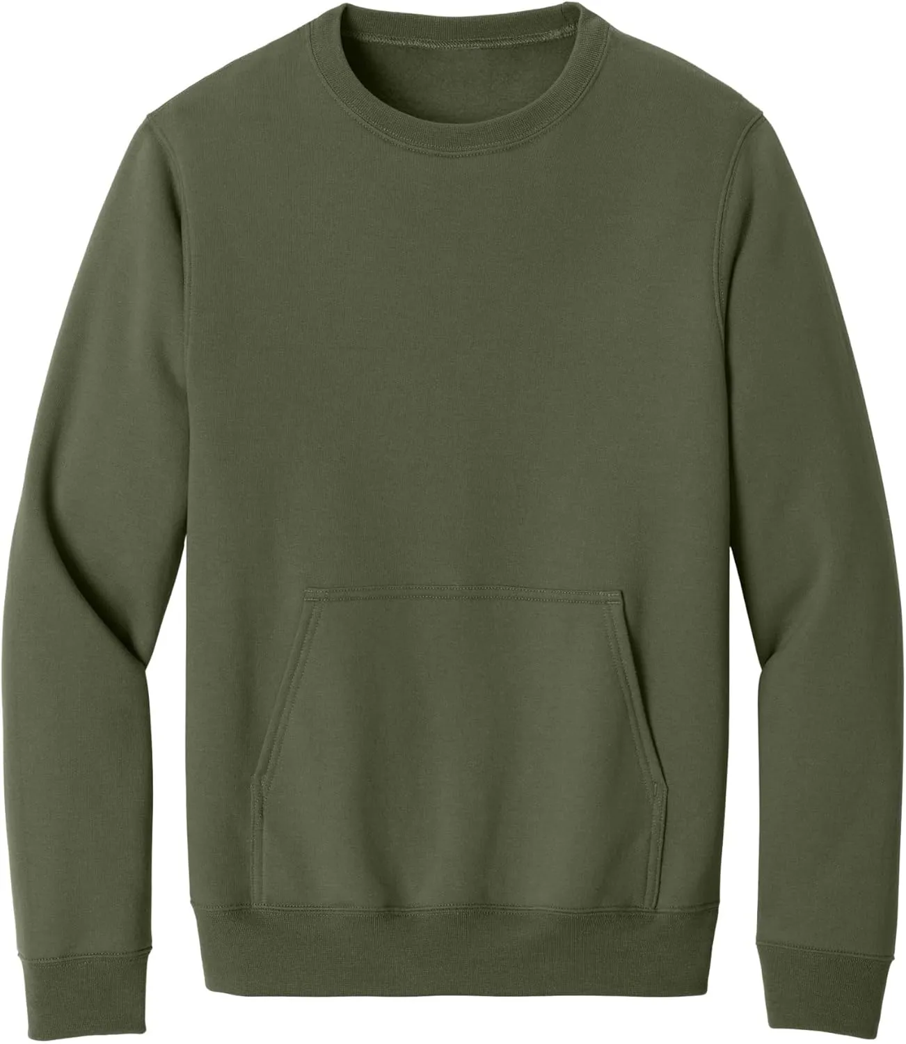 Men's Core Poly Cotton Fleece Pullover Crewneck Kangaroo Pocket Ultra Soft Sweatshirt