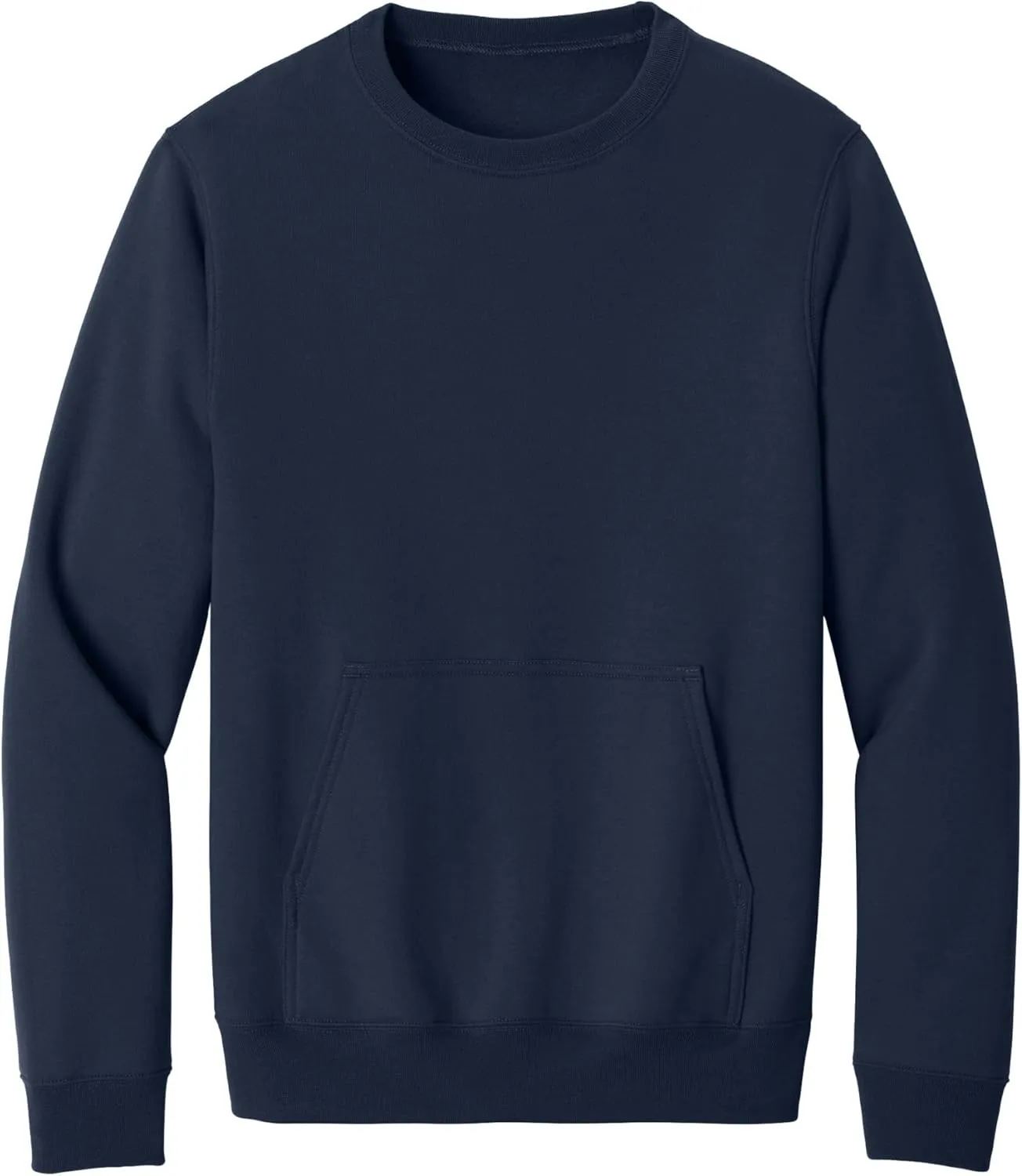 Men's Core Poly Cotton Fleece Pullover Crewneck Kangaroo Pocket Ultra Soft Sweatshirt