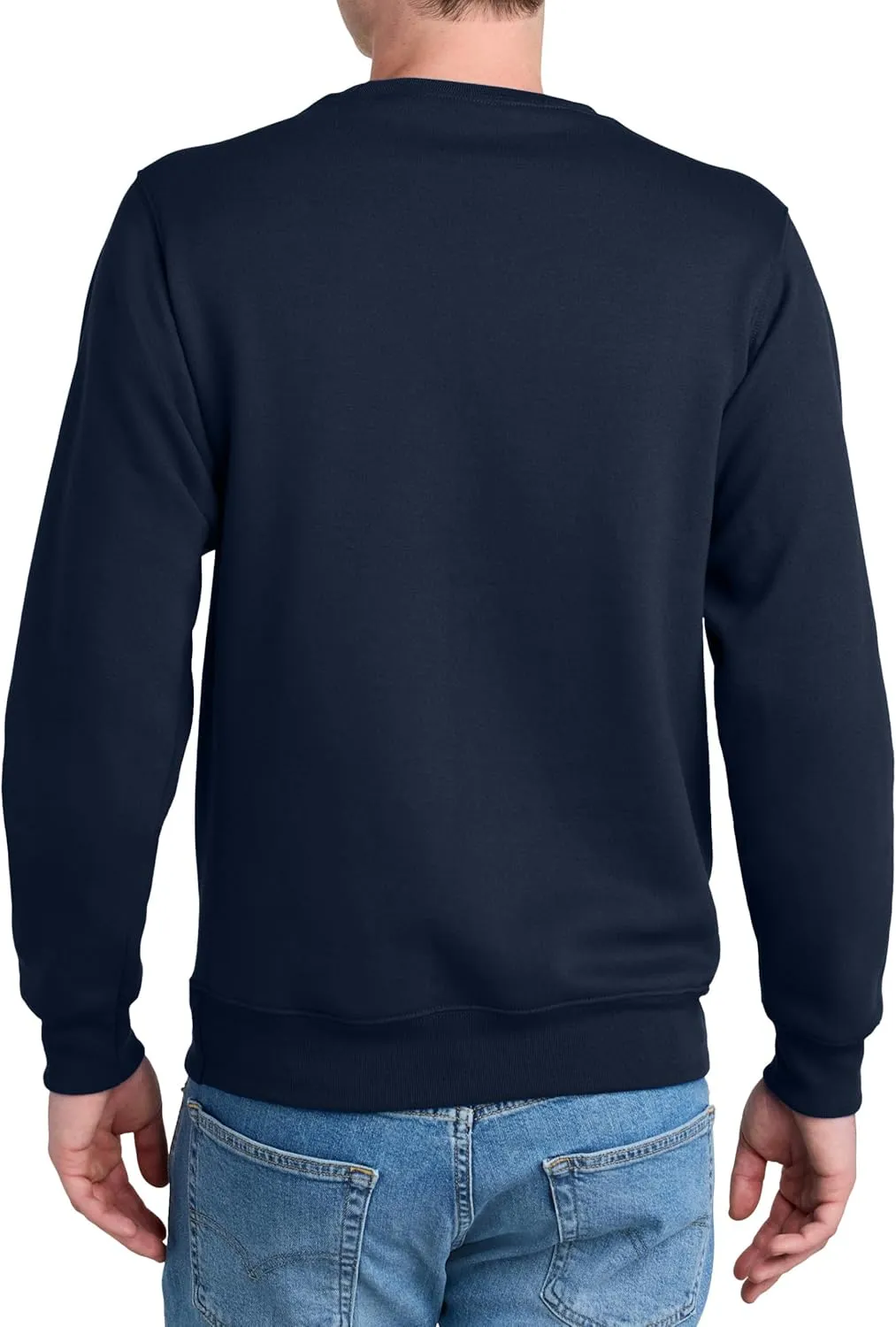 Men's Core Poly Cotton Fleece Pullover Crewneck Kangaroo Pocket Ultra Soft Sweatshirt