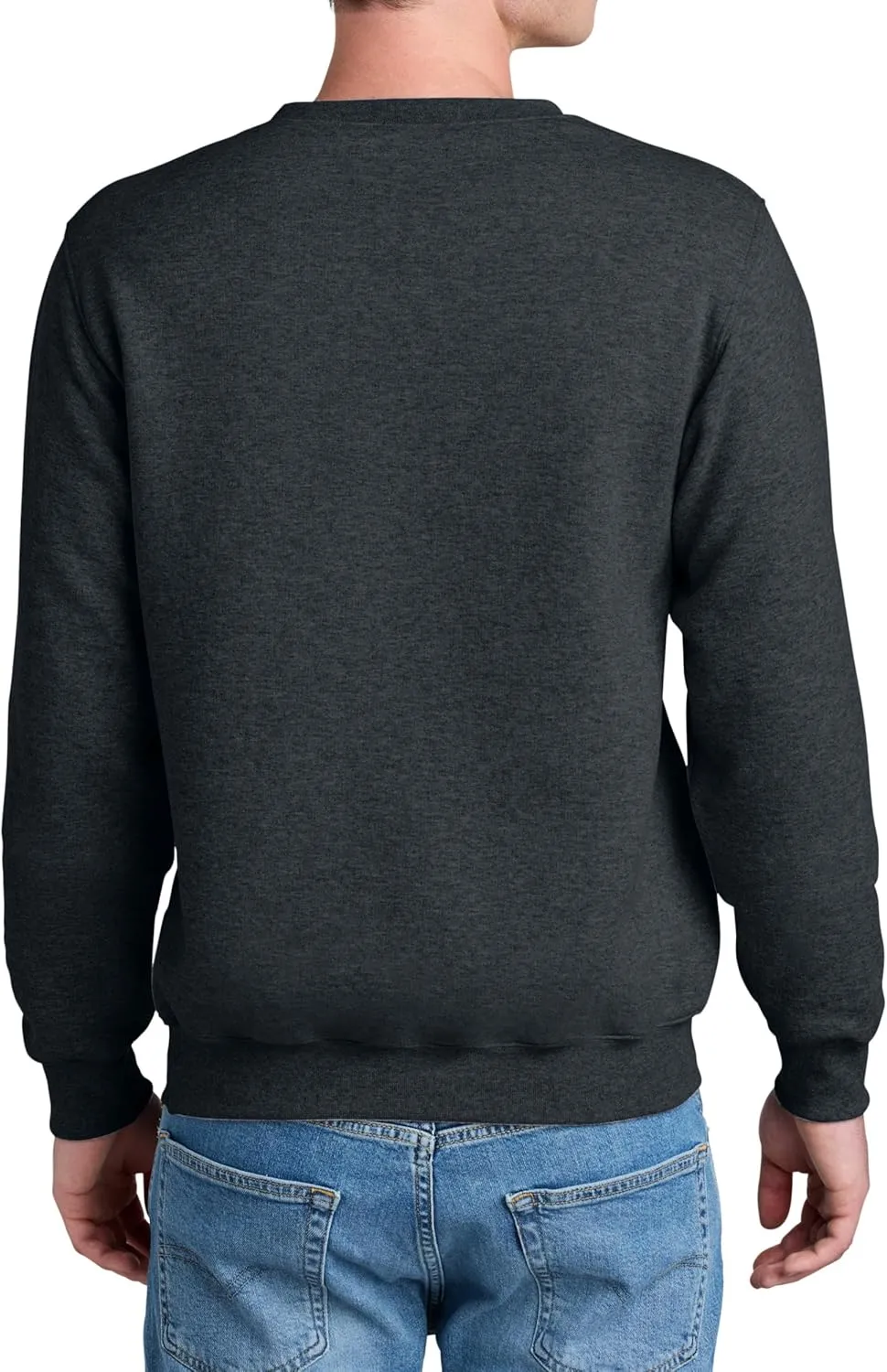 Men's Core Poly Cotton Fleece Pullover Crewneck Kangaroo Pocket Ultra Soft Sweatshirt