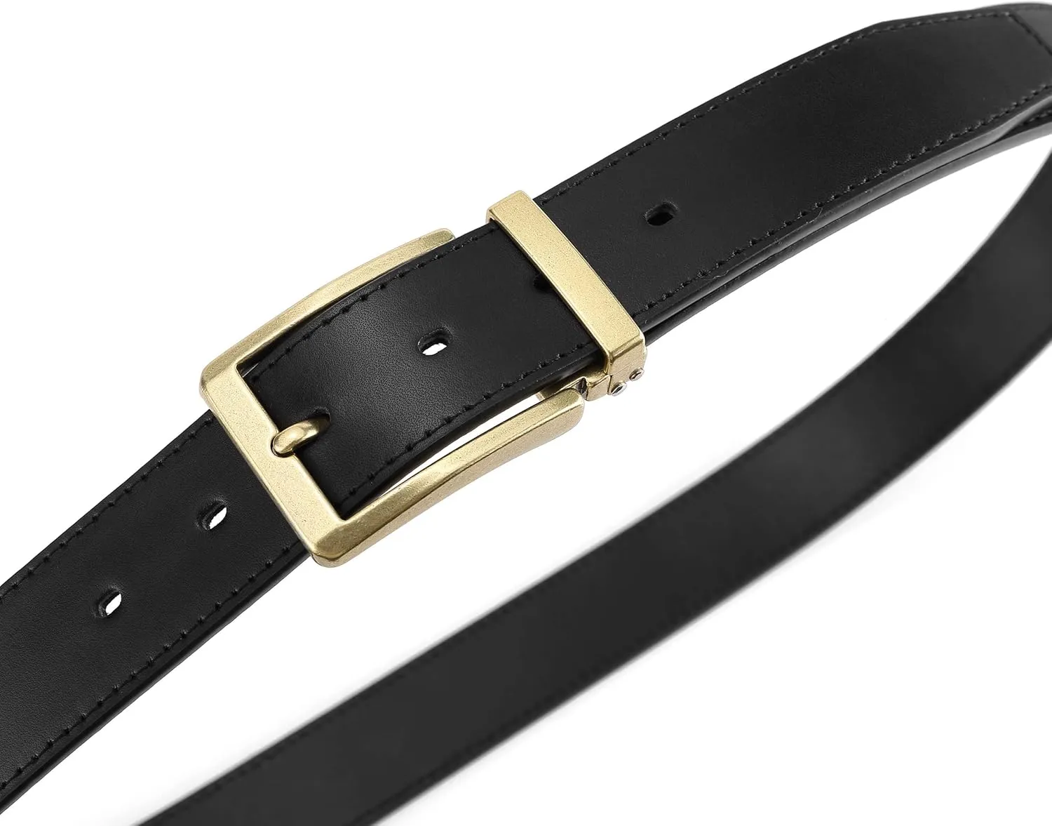 Men's Dress Belt Black Leather Belts for Jeans