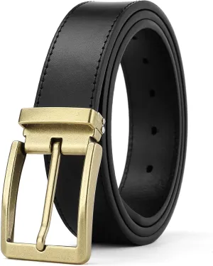 Men's Dress Belt Black Leather Belts for Jeans