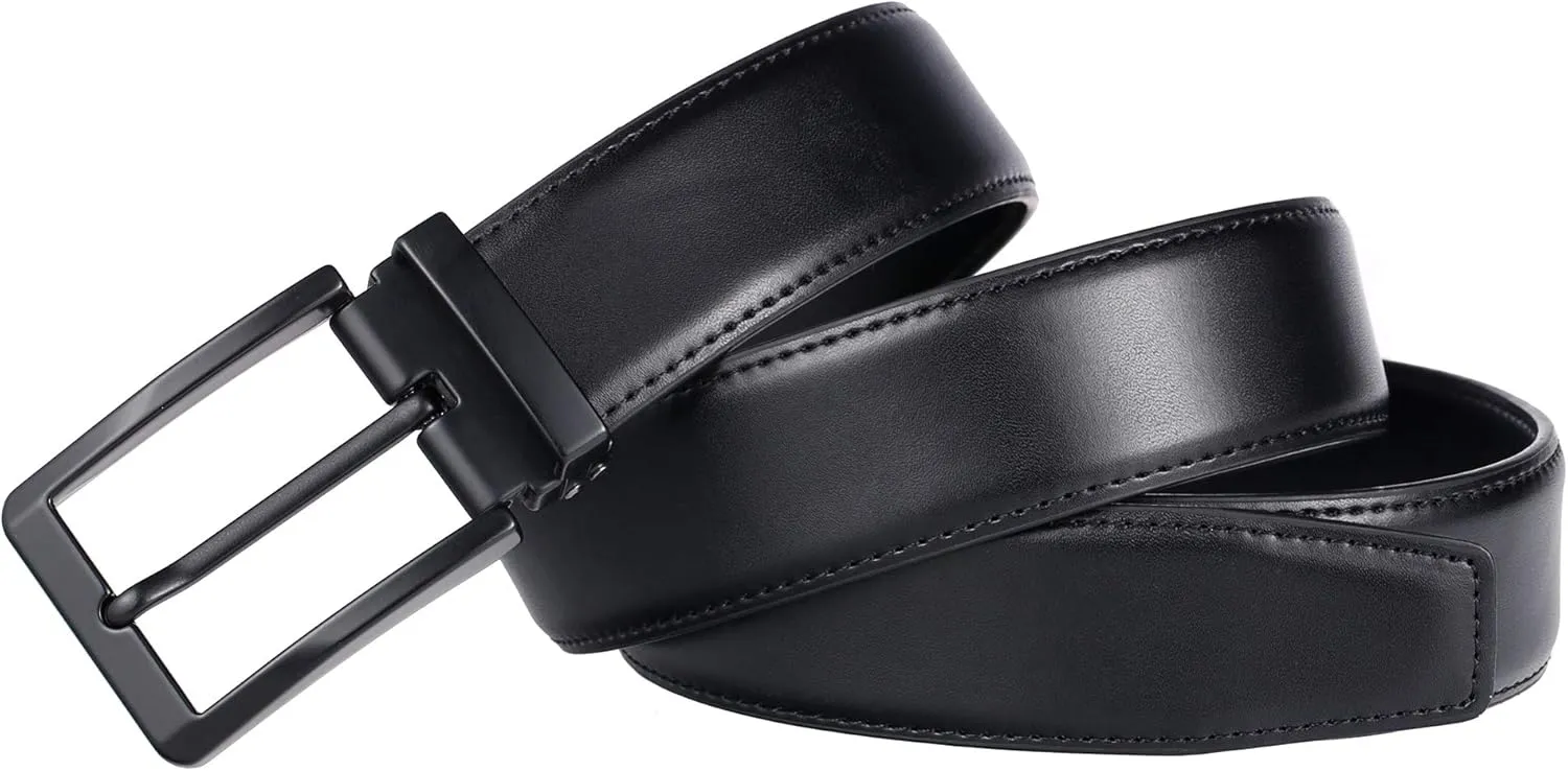 Men's Dress Belt Black Leather Belts for Jeans