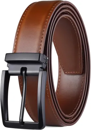 Men's Dress Belt Black Leather Belts for Jeans