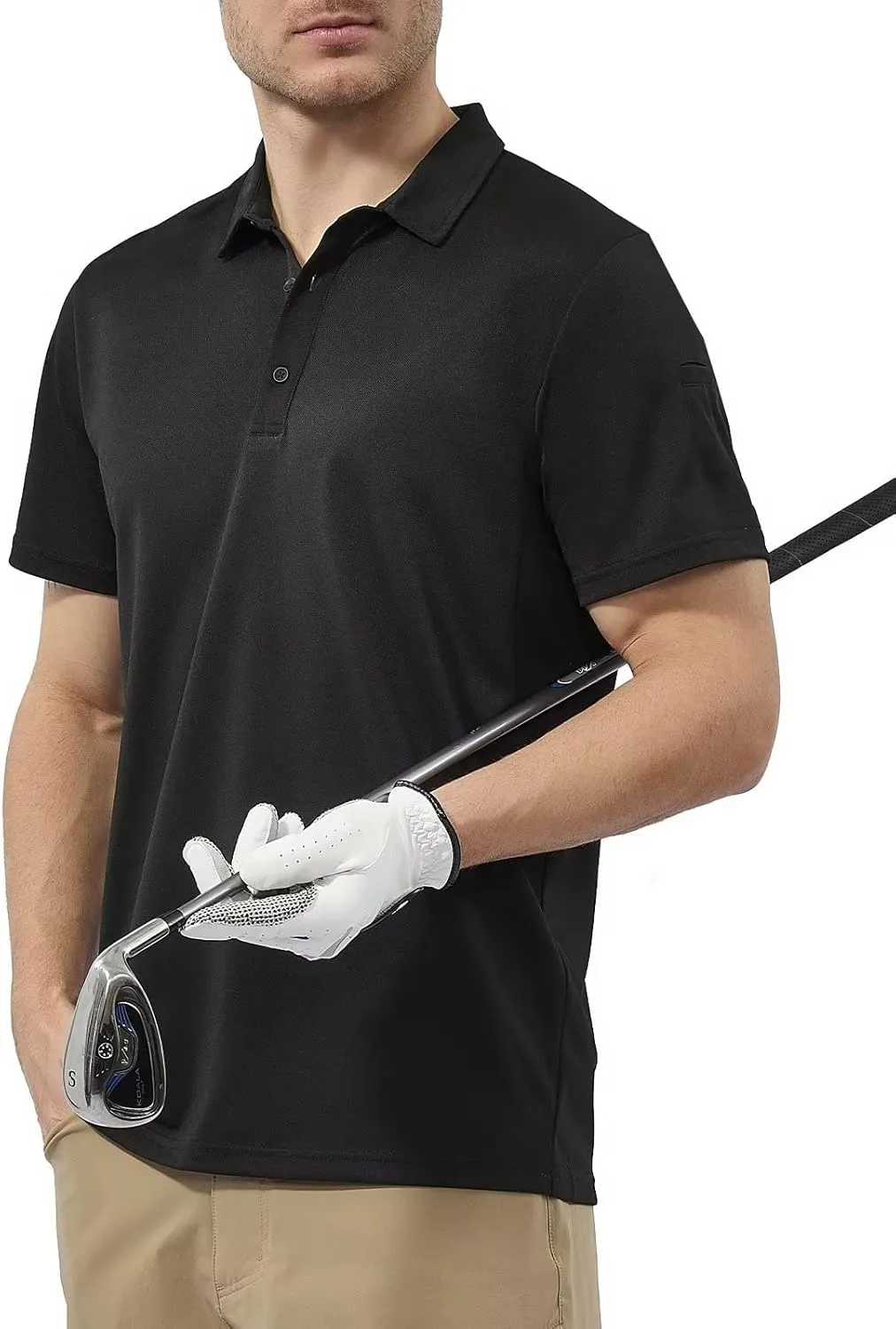 Mens Golf Polo Shirt - Quick Dry Lightweight Short Sleeve Polo T Shirts SPF Collared Shirts Outdoor Tops
