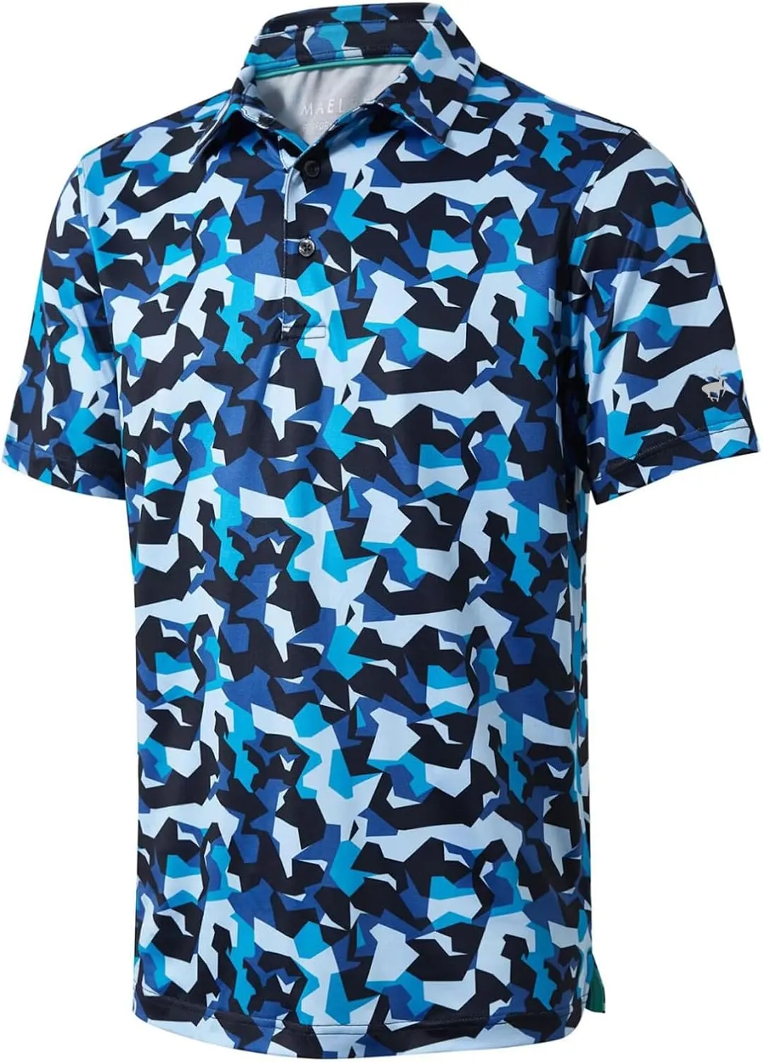 Mens Golf Shirts Short Sleeve Moisture Wicking Dry Fit Print Performance Athletic Casual Golf Polo Shirts for Men