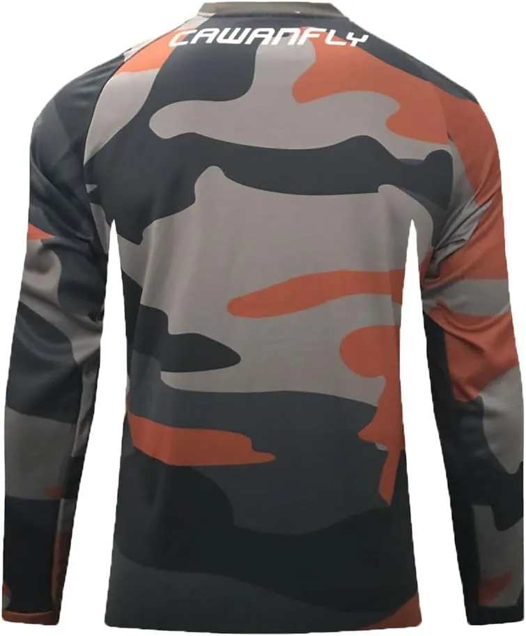 Men's Long Sleeve Off-Road Racing T-Shirts Mountain Bike Jerseys Downhill Motocross Shirts Quick Dry Tops, Small