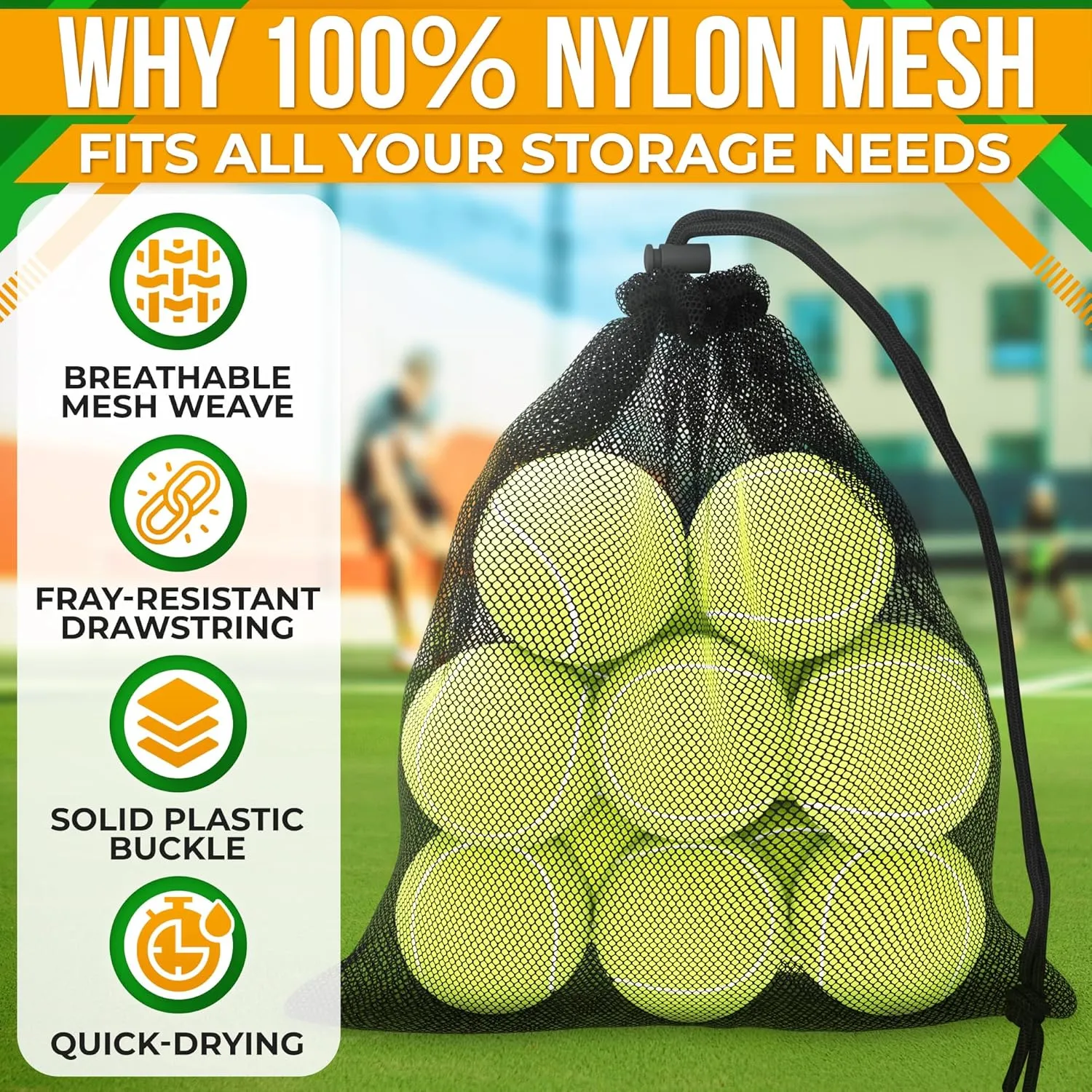 Mesh Bags Drawstring 5Pcs S  Strong, Lightweight, Breathable Mesh Bag with Quick-Dry and Tear-Resistant Design  Easy to Tighten and Adjust for Travel, Sports, Swimming, and Ball Storage