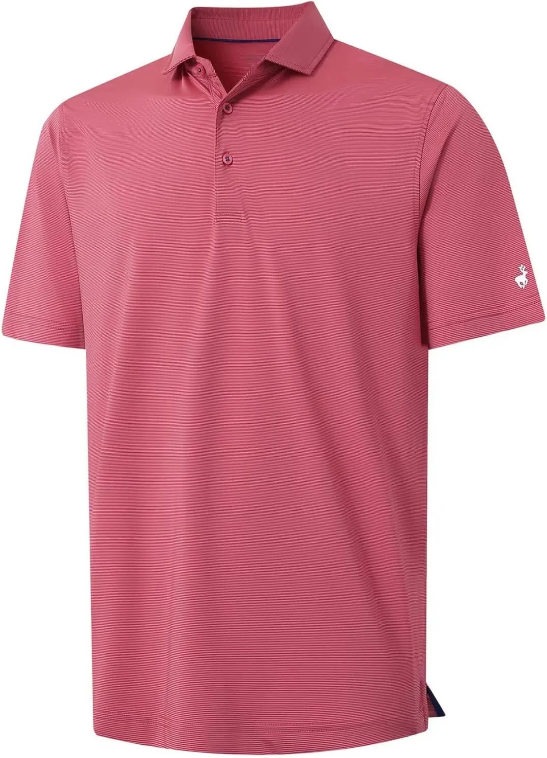 MICHEL ROUEN Golf Shirts for Men Short Sleeve Lightweight Quick Dry Pin Striped Casual Collared Polo Shirts