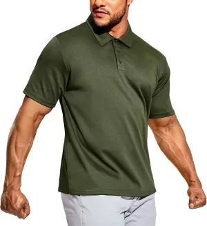 MIER Men's Quick Dry Polo Shirts Polyester Casual Collared Shirts Short Sleeve, Moisture-Wicking, Sun Protection