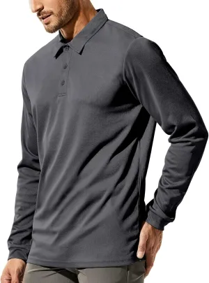MIER Men's Quick Dry Polo Shirts Polyester Casual Collared Shirts Short Sleeve, Moisture-Wicking, Sun Protection