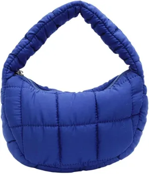 Mini Puffer Bag for Women Quilted Carryall Bag Crescent Wristlet Handbag Puffy Purse Bubble Bag Lightweight Puff Bag