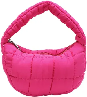 Mini Puffer Bag for Women Quilted Carryall Bag Crescent Wristlet Handbag Puffy Purse Bubble Bag Lightweight Puff Bag