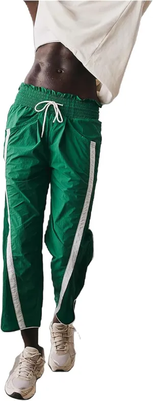Miqil Women Y2K Striped Sweatpants Loose Wide Leg Drawstring Side Stripe Track Pants Elastic Waist Baggy Joggers