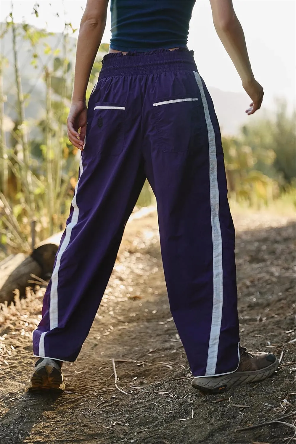 Miqil Women Y2K Striped Sweatpants Loose Wide Leg Drawstring Side Stripe Track Pants Elastic Waist Baggy Joggers