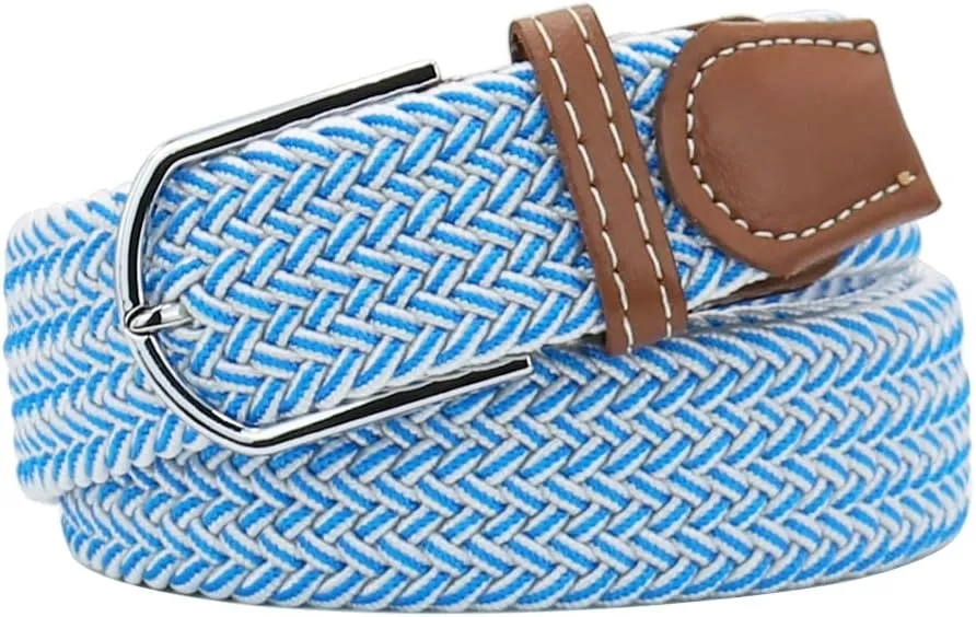 Mixed Color Woven Stretch Braided Belts for Men and Women Fashion Elastic Belts