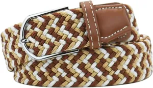 Mixed Color Woven Stretch Braided Belts for Men and Women Fashion Elastic Belts