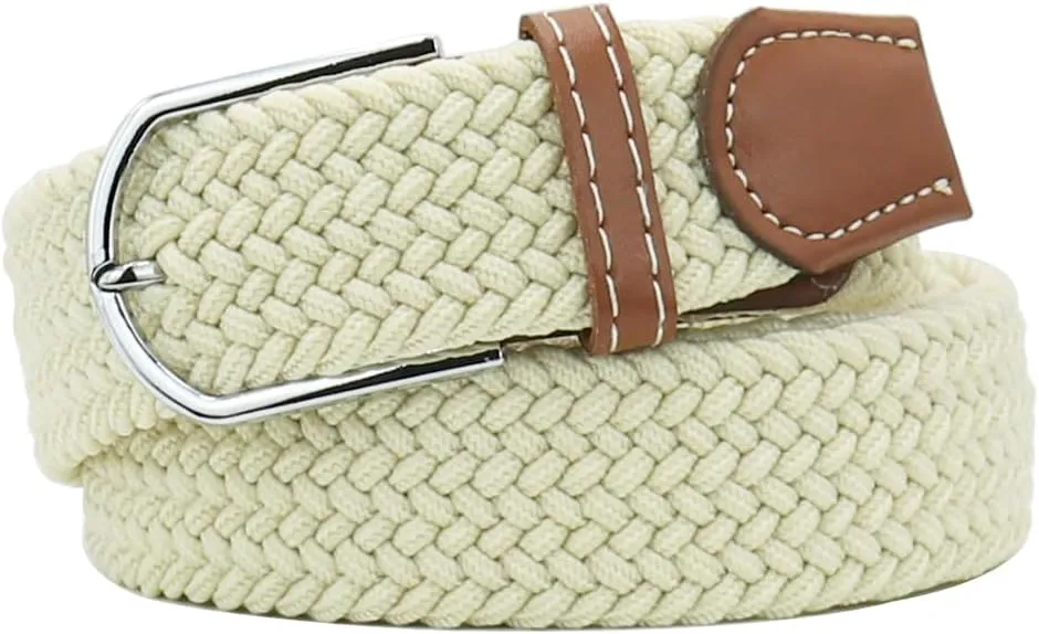 Mixed Color Woven Stretch Braided Belts for Men and Women Fashion Elastic Belts