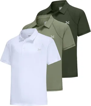 MOHEEN Men's Moisture Wicking Short Sleeve Polo Shirts UPF 50  Lightweight Performance Golf Shirts M-6XL