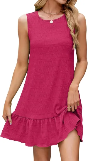 Naggoo Womens Sundress Summer Dresses for Women 2025 Sleeveless Tank Dress Spring Beach Vacation Boho Mini Dress